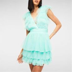 Missguided Tall Tulle Plunge Frill Mini Dress