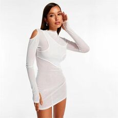 Missguided Overlay Cut Out Mini Dress