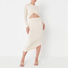 Missguided Cross Front Cut Out Slinky Midaxi Dress