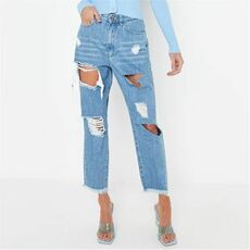 Missguided Petite Distressed Riot Mom Jeans