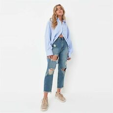 Missguided Petite Riot Ripped Mom Jeans