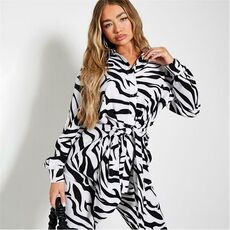 I Saw It First Animal Print Tie Front Shirt Co-Ord