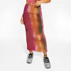 Missguided Printed Mesh Maxi Skirt