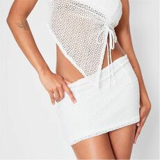 Missguided Co Ord Geometric Lace Asymmetric Mini Skirt