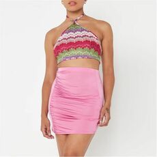 Missguided Slinky Ruched Bodycon Mini Skirt