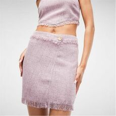 Missguided Petite Co Ord Boucle Frayed Hem Mini Skirt