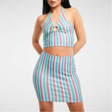 Missguided Glitter Stripe Mini Skirt