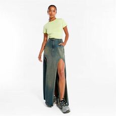 Missguided Extreme Split Denim Maxi Skirt