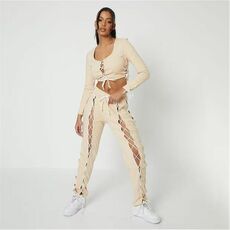 I Saw It First Lace Up Detail Soft Touch Tracksuit