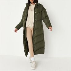 Missguided Recycled Chevron Maxi Puffer Coat