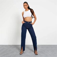 I Saw It First Mid Rise Split Front Jeans
