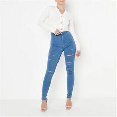 Missguided Tall Vice Multi Rip Skinny Jeans