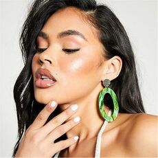 I Saw It First Stud Drop Ring Resin Earrings