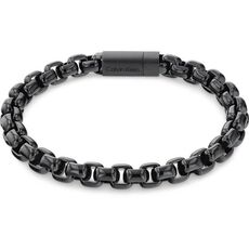 Calvin Klein Gents Calvin Klein  polished IP black brushed box chain bracelet