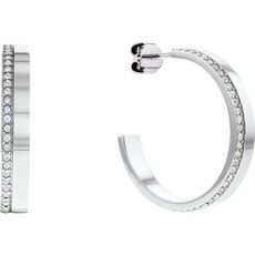 Calvin Klein Ladies Calvin Klein polished stainless steel crystal  hoop earrings