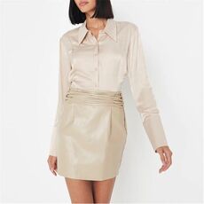 Missguided Faux Leather Wrap Tie Mini Skirt