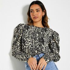 I Saw It First Woven Puff Sleeve Blouse
