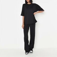 Missguided Tall Rib T Shirt And Trousers Co Ord Set