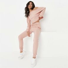 Missguided Tall Off Shoulder Sweatshirt And Joggers Co Ord Set