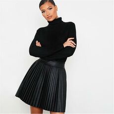 I Saw It First Faux Leather Pleated Mini Skirt