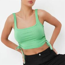 Missguided Rib Ruched Crop Top