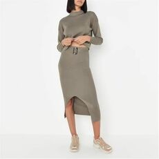 Missguided Funnel Neck Jumper And Knit Midi Skirt Co Ord Set