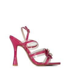 I Saw It First Diamante Bow Strappy Feature Heel Sandals