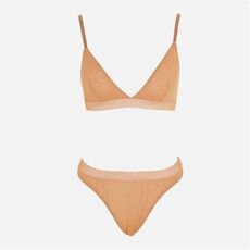 Missguided Mesh Double Layer Triangle Bralet and Knickers