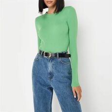 Missguided Rib Crew Neck Knit Top