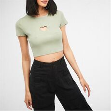 Missguided Petite Rib Heart Cut Out Crop Knit Top_1