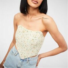 Missguided Tall Floral Print Bandeau Corset Top