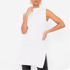 I Saw It First Knitted High Neck Tunic With Side Split_0