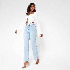 I Saw It First Textured Flared Sleeve Crop Top_0