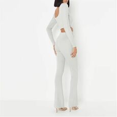 Missguided Zip Corset Top And Knit Flared Trousers Co Ord Set_0