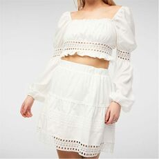 Missguided Tall Broderie Lace Puff Sleeve Crop Top_1