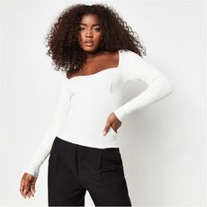 Missguided Tall Sweetheart Neck Rib Knit Top
