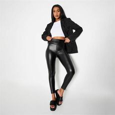 I Saw It First Wet Look Faux Leather High Waist Leggings