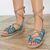 I Saw It First Colourblock Rope Lace Up Faux Leather Flat Sandals