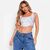 I Saw It First Bengaline Seam Detail Square Neck Crop Top