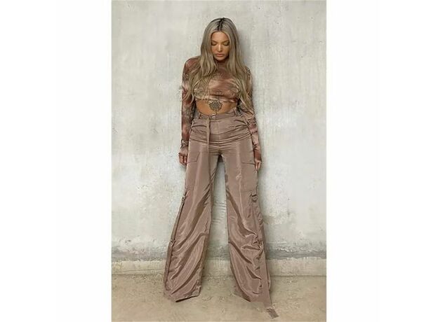 I Saw It First Shell Utility Cargo Belted Wide-Leg Trouser_3