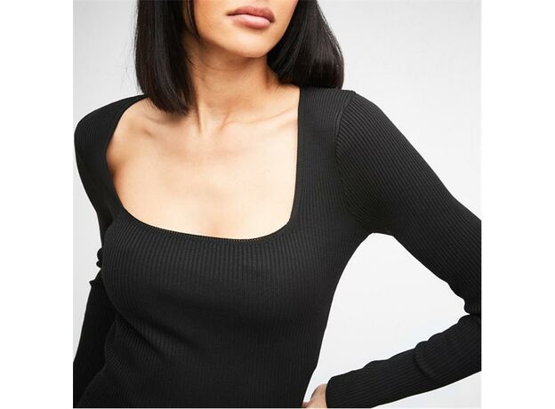 Missguided Basic Square Neck Knit Rib Top_0