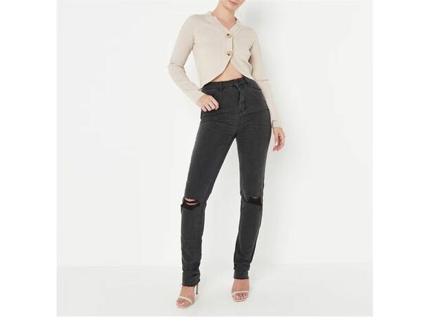 Missguided Tall Distressed Washed Straight Leg Jeans