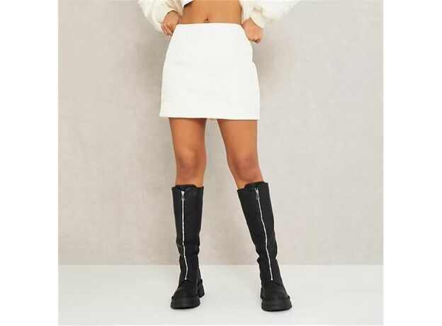 I Saw It First Quilted Mini Skirt With Zip_0