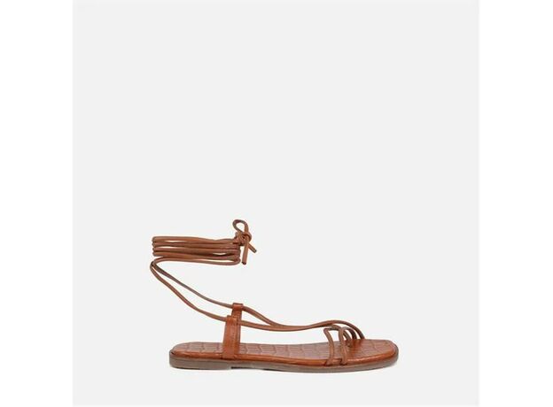 Missguided Faux Leather Ankle Strap Flat Sandals