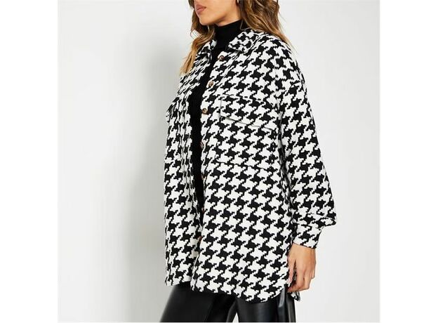 I Saw It First Houndstooth Oversized Shacket_0
