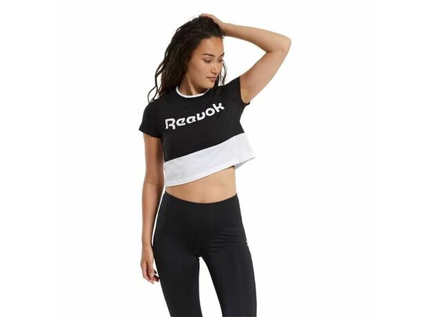 Reebok Logo Crop T Shirt Womens_0