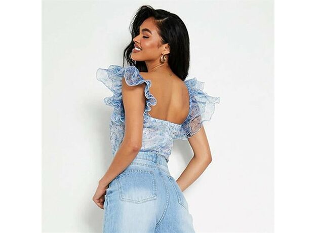I Saw It First Floral Mesh Frill Sleeve Bodysuit_1