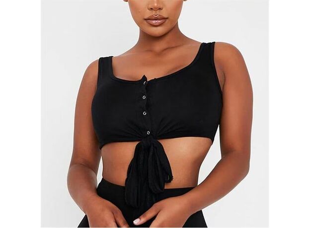 I Saw It First Button Front Wrap Detail Crop Top_0