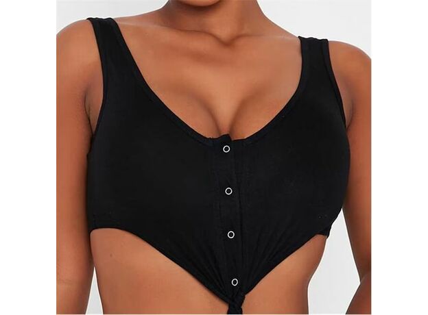 I Saw It First Button Front Wrap Detail Crop Top_2