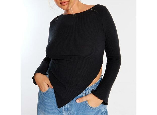 Missguided Brushed Rib Asymmetric Top_6
